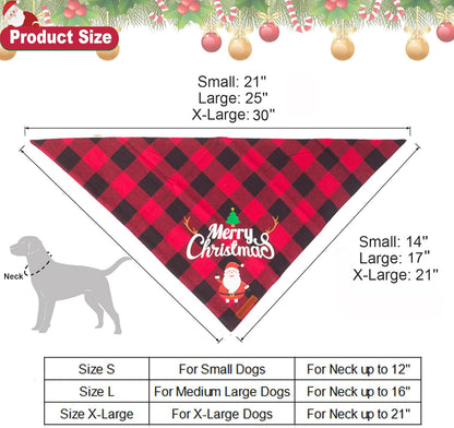 2 Pack Christmas Dog Bandana