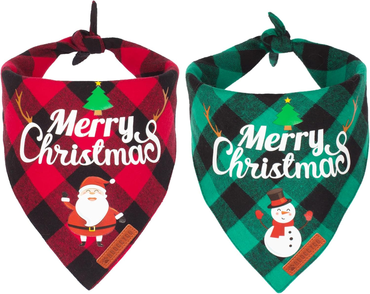 2 Pack Christmas Dog Bandana